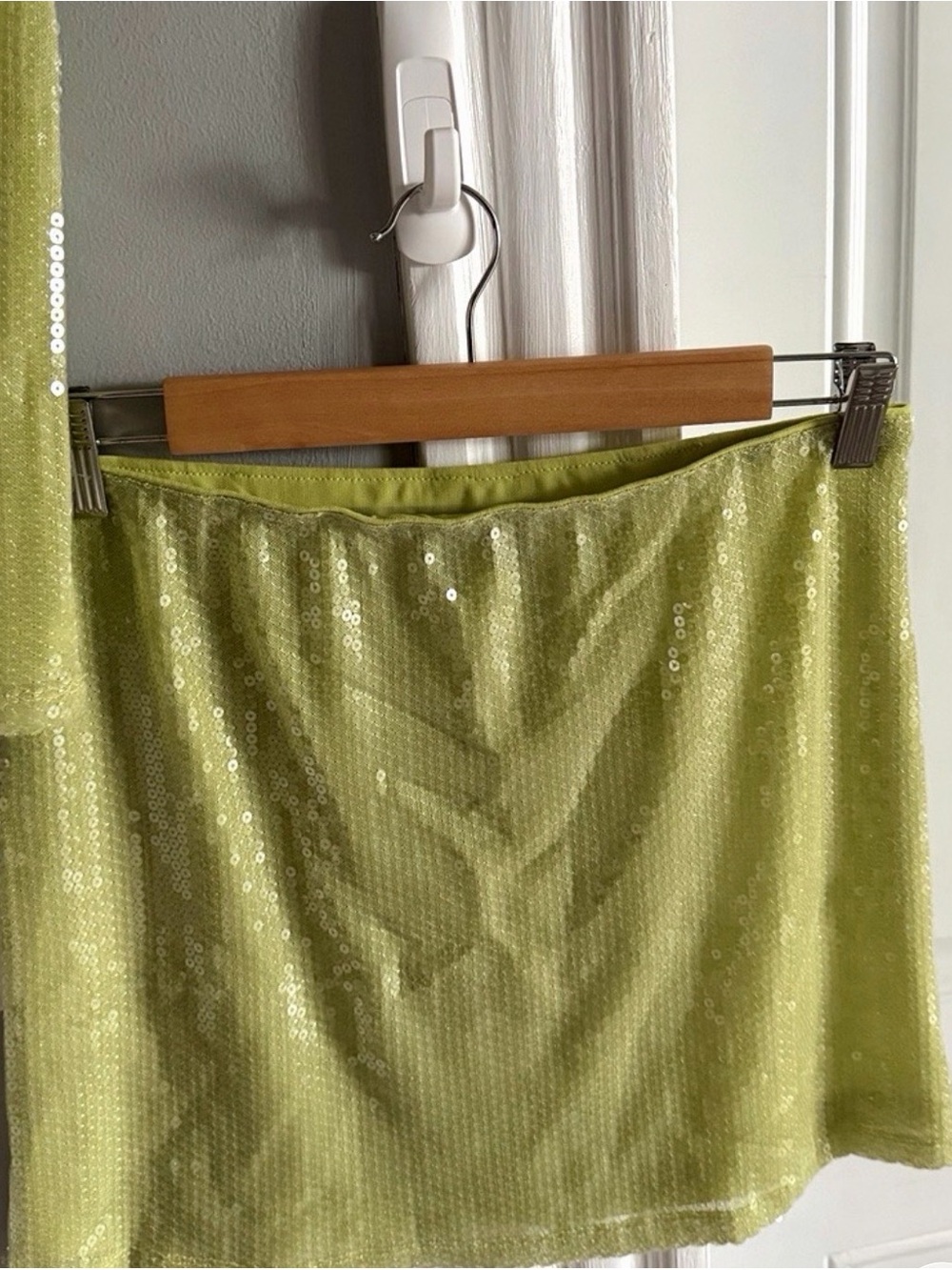 White Fox Boutique Lime Green Sequin Skirt Set - Picture 2 of 5